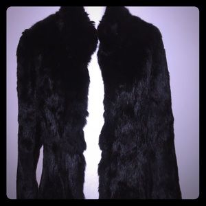 Beautiful Black 100% rabbit fur Coat.
